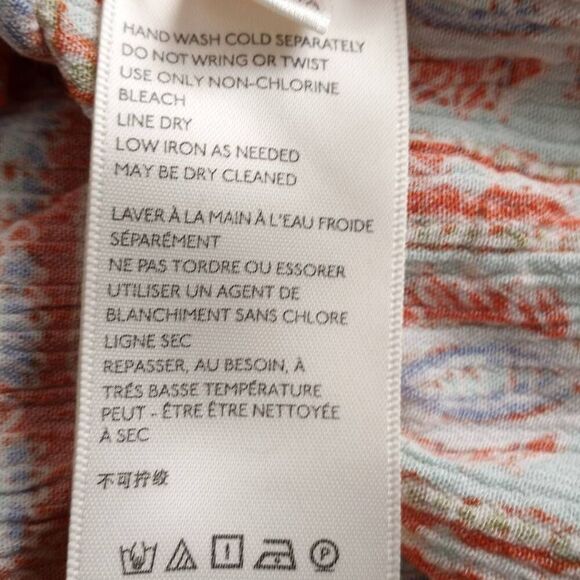 FREE PEOPLE MOONLIGHT DANCE ORANGE & CREAM TUNIC SZ.XS EUC - Picture 8 of 10